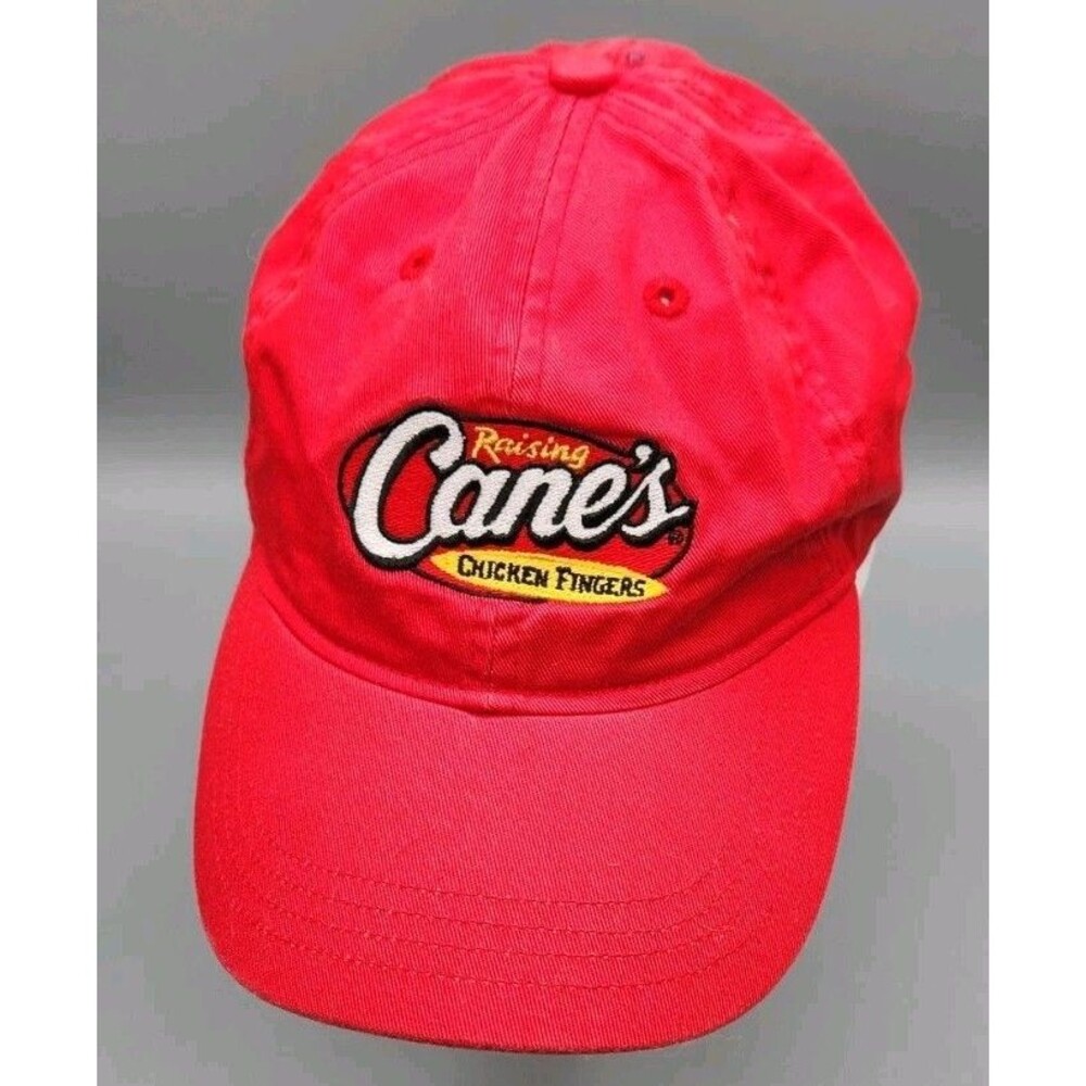 Raising Canes Chicken Fingers One Love Crew Cap Hat Employee Adjustable One Size - Picture 3 of 15